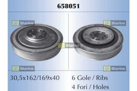 Шків колінвала (демпфер ) Starline RS658051 ціна, від 75.86 USD