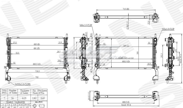 Радіатор основний Signeda RAFD37162A ціна, від 104.43 USD