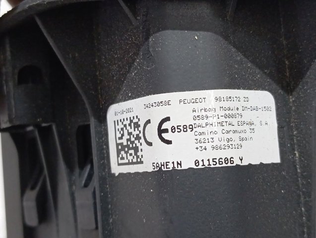 Подушка AIRBAG передня ліва Peugeot/Citroen 98185172ZD