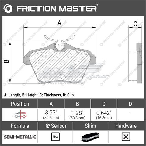 Задні гальмівні колодки Friction Master MKD1477 ціна, від 14.57 USD