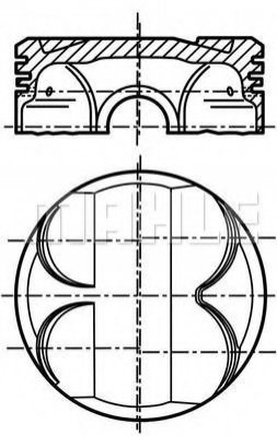 Купити 081PI00111001 Mahle Original Поршень в комплекті на 1 циліндр, 1-й ремонт (+0,25)