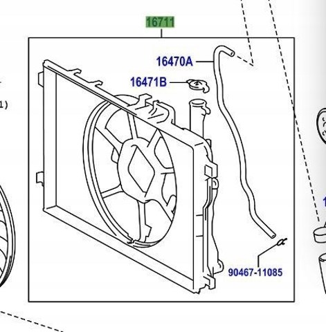 16711K0060 Toyota Облицювання рамки радіатора