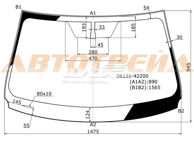 Автоскло Toyota 5610142200 ціна, від 108.32 USD