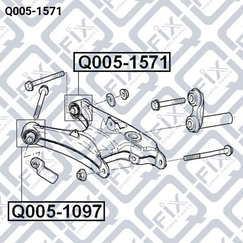 Сайлентблок заднього нижнього важеля Q-fix Q0051571 ціна, від 8.68 USD