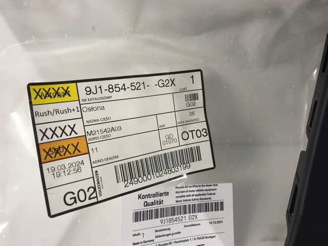 Накладка переднього лівого крила Porsche 9J1854521G2X ціна, від 54.04 USD