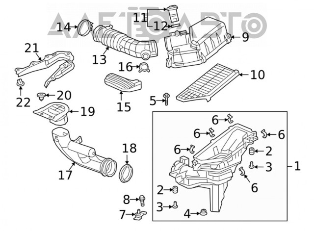 Корпус повітряного фільтра, нижня частина 172016L2A01 Honda
