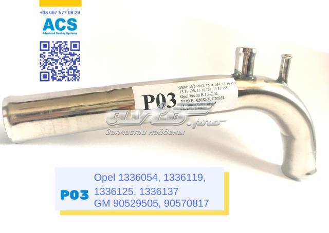 P03 ACS Шланг/патрубок радіатора охолодження, нижній