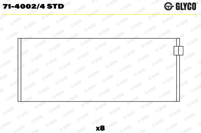 Купити 7140024STD Glyco Вкладиші коленвала шатунні