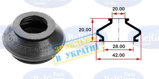Пильник стійки стабілізатора переднього Belgum BG0113 ціна, від 0.99 USD