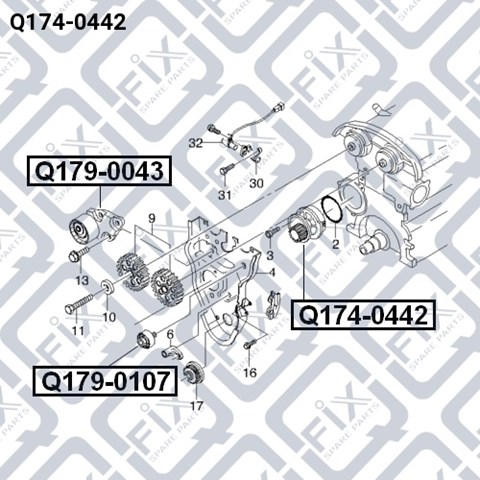 Помпа охолодження Q-fix Q1740442 ціна, від 18.95 USD
