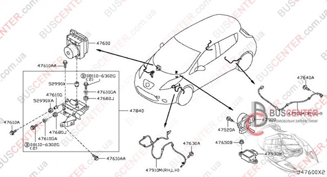 Передній датчик ABS Nissan/Infiniti 479103NA0A