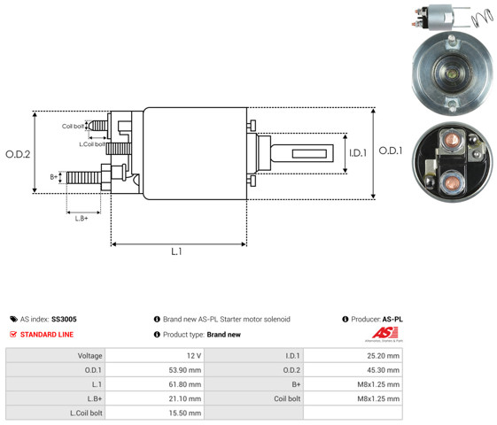 Втягуюче стартера AS/Auto Storm SS3005