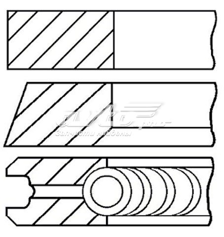 Кільця поршневі на 1 циліндр, 2-й ремонт (+0,50) GOETZE 0899010700