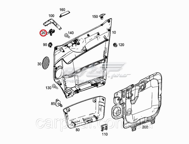 Ручка двері правою внутрішня перед/зад 1007634 Autotechteile