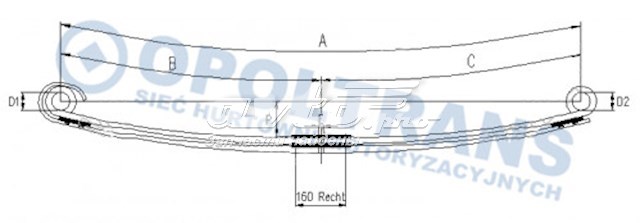 Ресора передня F020T709ZA75 Weweler