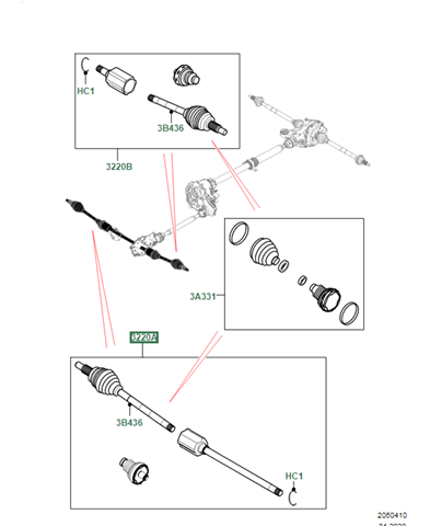 Привід правий Land Rover LR092738