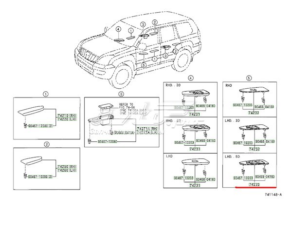  Панель-накладка блока керування склопідйомника, передня ліва Toyota Land Cruiser 