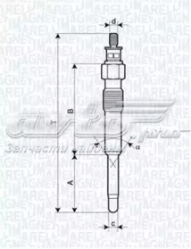 Свіча накалу Magneti Marelli 062900007304 ціна, від 6.20 USD