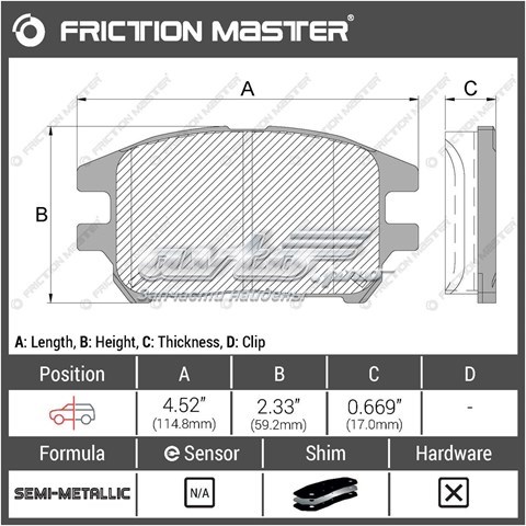 Купити MKD930 Friction Master Колодки гальмівні передні, дискові