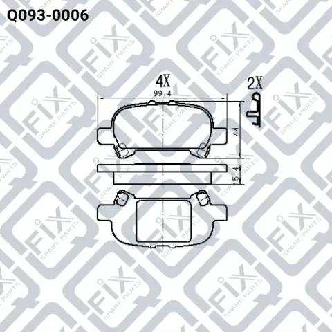 Задні гальмівні колодки Q0930006 Q-fix