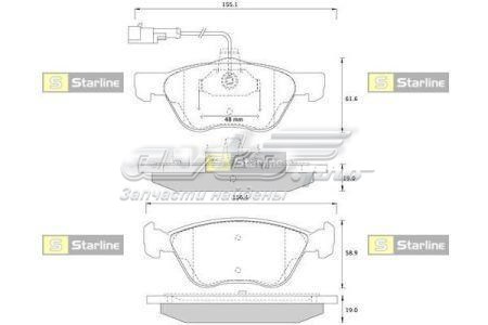 Тормозні колодки Starline SBDS259