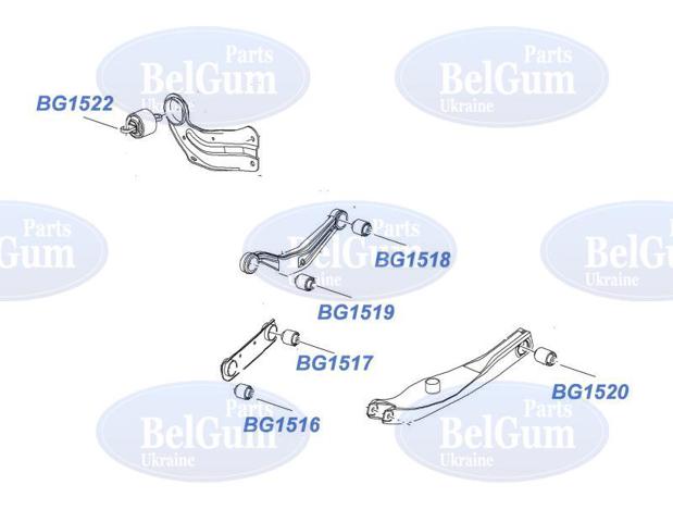 Купити BG1516 Belgum Сайлентблок заднього поперечного важеля, внутрішній