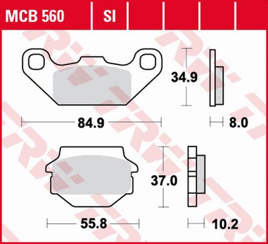 Колодки гальмівні передні, дискові MCB560SI TRW