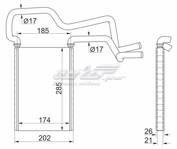 Радіатор пічки STHD283950 SAT