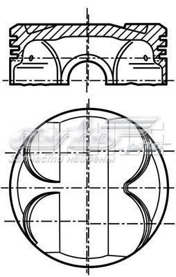 081PI00111001 Mahle Original Поршень в комплекті на 1 циліндр, 1-й ремонт (+0,25)