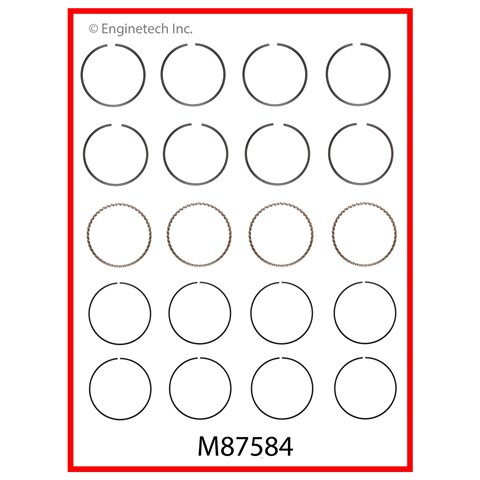 Кільця поршневі комплект на мотор, STD. M87584 Enginetech