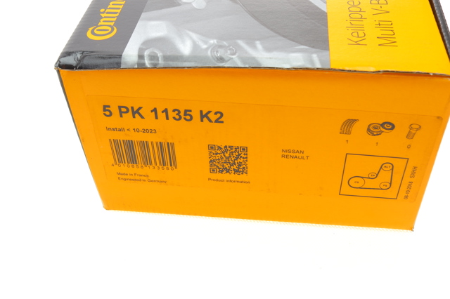 Ремінь приводний, агрегатів, комплект Continental/Siemens 5PK1135K2 ціна, від 47.72 USD