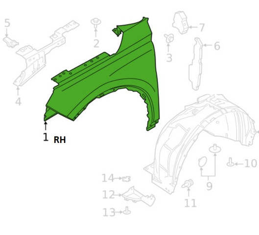 Купити LJ7Z16005A Ford Крила