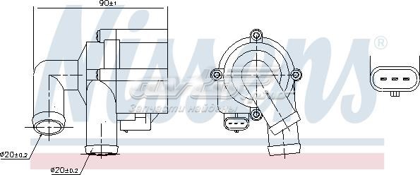 Помпа водяна (насос) охолодження, додатковий електричний 831072 Nissens