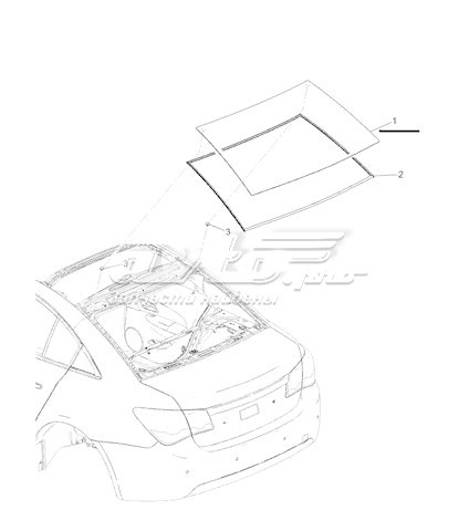  Молдинг заднього скла Chevrolet Cruze 