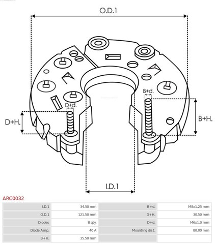 Реле зарядки генератора AS/Auto Storm ARC0032 ціна, від 25.46 USD