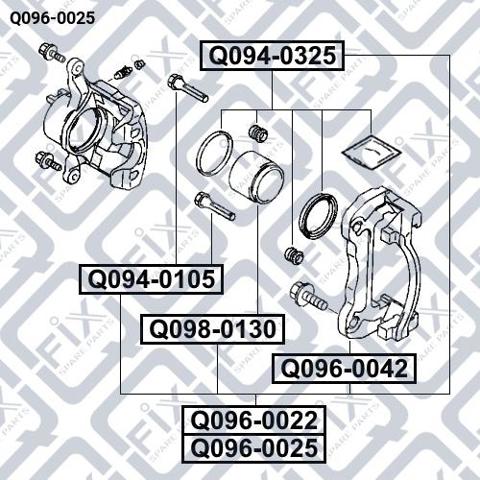 Супорт гальмівний передній лівий Q0960025 Q-fix