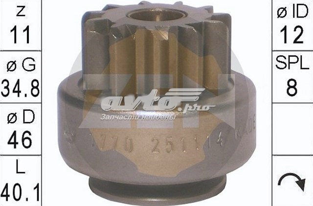 ZN1770 ZEN Привід стартера бендикс
