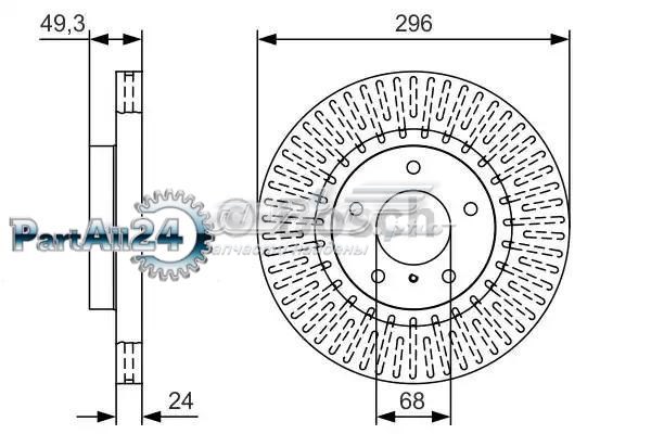 Диск переднього гальма Bosch 0986479T44 ціна, від 42.41 USD