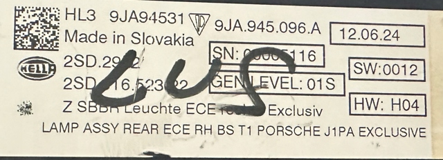  Porsche 9JA945096A ціна, від 283.70 USD