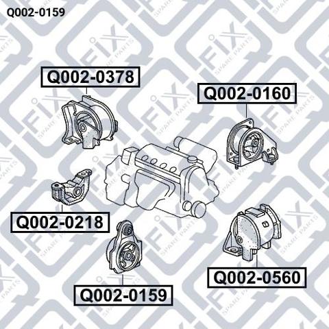 Подушка (опора) двигуна, ліва Q-fix Q0020159