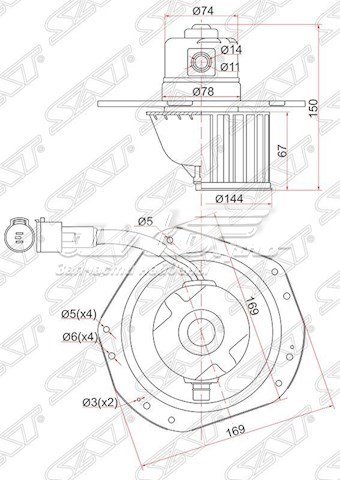 Двигун вентилятора пічки (обігрівача салону) ST96168699 SAT