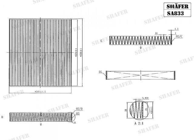 Фільтр салону SA833 Shafer