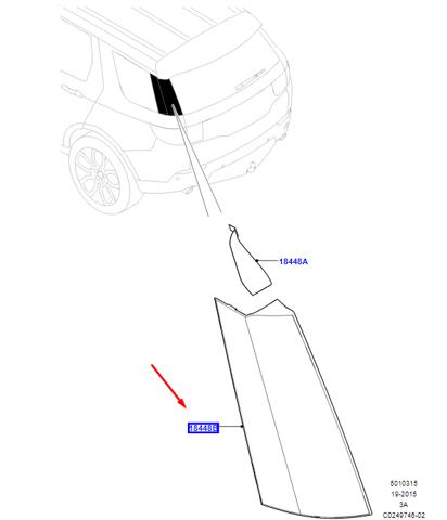 Накладка стійки кузова зовнішня, задня ліва LR061130 Land Rover