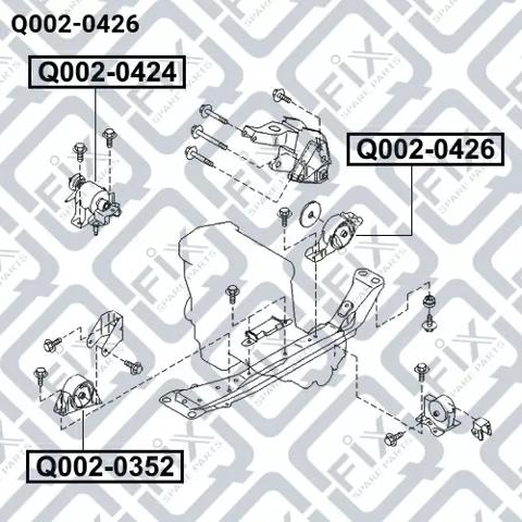 Подушка (опора) двигуна, задня Q-fix Q0020426 ціна, від 18.90 USD