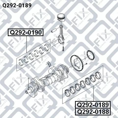 Q2920189 Q-fix Вкладиші коленвала, корінні, комплект, стандарт (STD)