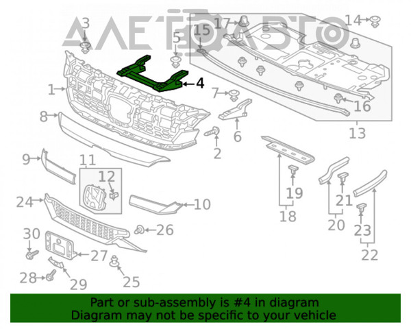 Купити 71150TRTA00 Honda Кронштейн решітки радіатора
