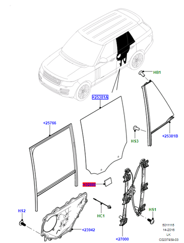 Скло заднє праве Land Rover LR034301 ціна, від 79.01 USD