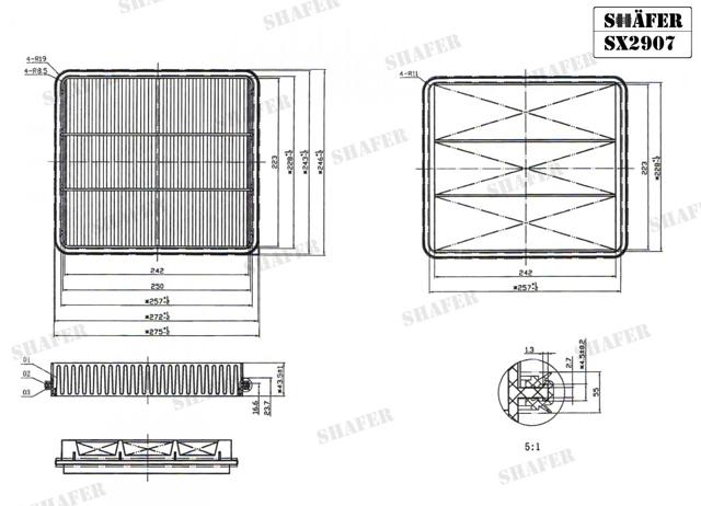 Фільтр повітряний SX2907 Shafer