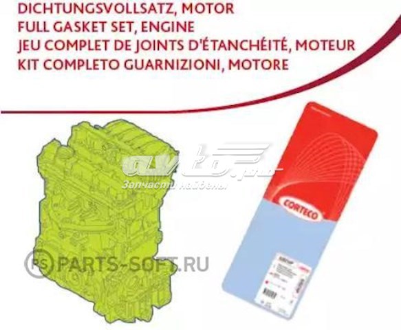 Комплект прокладок двигуна, повний Corteco 430614P ціна, від 117.99 USD
