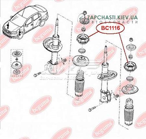 Опора амортизатора переднього BC1116 Bcguma